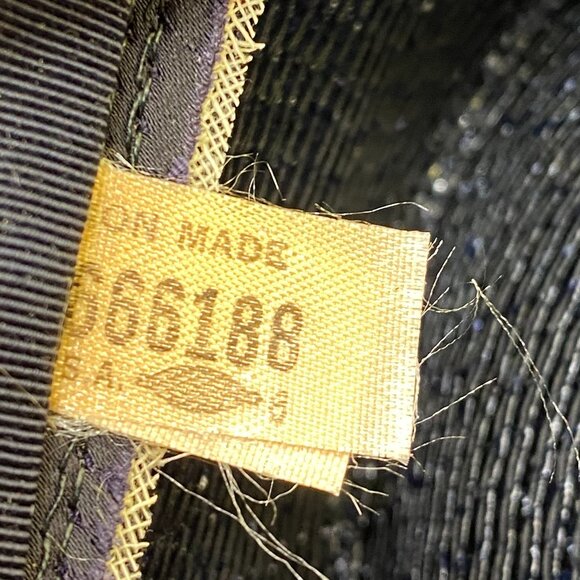 Vintage Darcel Pill Box Straw Hat Large Ribbon Trim Black Made in VTG USA - Picture 13 of 13